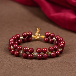 Buddha Stones Natural Cinnabar Beaded Blessing Bracelet Bracelet BS Cinnabar