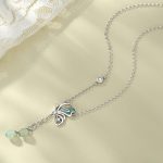 Buddha Stones 925 Sterling Silver Natural Green Aventurine Butterfly Luck Necklace Pendant Earrings Set Bracelet Necklaces & Pendants BS 2
