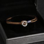 Buddha Stones  925 Sterling Silver Handmade Button Protection Weave String Bracelet Bracelet BS 5
