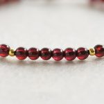 Buddha Stones Natural Garnet Golden Beads Stability Bracelet Bracelet BS 3