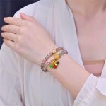 Buddha Stones Natural Gray Agate Peace And Joy Charm Balance Double Wrap Bracelet Bracelet BS 6