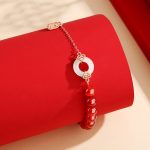 Buddha Stones 925 Sterling Silver Natural Red Agate White Jade Peace Buckle Confidence Bracelet Bracelet BS 3