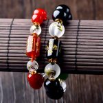 Buddha Stones Chinese Zodiac Feng Shui Obsidian Five-Element Wealth Porsperity Bracelet Bracelet BS 8