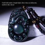 Buddha Stones Tibetan Positive Rainbow Obsidian PiXiu Necklace Necklace BS 1