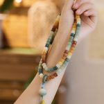 Buddha Stones 108 Mala Beads Bodhi Seed Buddha Hand Lotus Engraved Harmony Bracelet Mala Bracelet BS 9