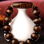 Buddha Stones Tibetan Natural Nine-Eye Dzi Bead Agate Wealth Blessings Bracelet Bracelet BS 9