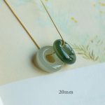 Buddha Stones Natural Round Jade Peace Buckle Luck Abundance Necklace Pendant Necklaces & Pendants BS Jade&Cyan Jade 20mm