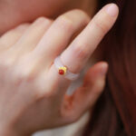 Buddha Stones White Agate Cyan Jade Turquoise Red Agate Luck Protection Ring Rings BS 14