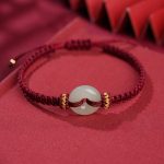 Buddha Stones Peace Buckle Jade Abundance Braided Bracelet Bracelet BS 1