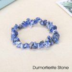 Natural Irregular Shape Crystal Stone Warmth Soothing Bracelet Bracelet BS Dumortierite Stone