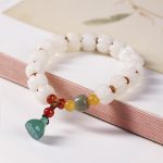 Buddha Stones Natural Bodhi Seed Red Agate Bodhi Calm Harmony Engraved Pumpkin Bead Lotus Bracelet Bracelet BS 1