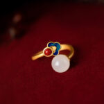 White Jade Auspicious Cloud Blessing Luck Ring Rings BS 1