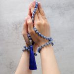 Buddha Stones 108 Mala Blue Aventurine Beads Yoga Meditation Prayer Beads Necklace Bracelet BS 2