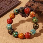 Buddha Stones Natural Multicolored Lacquer Beads Calm Bracelet Bracelet BS Natural Lacquer Beads