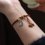 Buddha Stones Handmade 925 Sterling Silver Five Directions Gods of Wealth Luck Protection String Braid Bracelet Bracelet BS 4