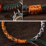 Buddha Stones Handmade Tibetan Silver 925 Sterling Silver Zakiram Goddess of Wealth Camel Bone Protection Braided Bracelet Bracelet BS 6
