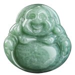 Buddha Stones Laughing Buddha Cyan Jade Success Necklace String Pendant Necklaces & Pendants BS 8