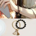 Buddha Stones 2Pcs Black Onyx Bead Support Protection String Bracelet Bracelet BS 5