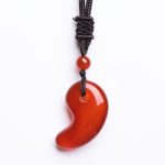 Buddha Stones Red Agate Green Agate Moon Pattern Confidence Calm Necklace Necklaces & Pendants BS 4