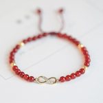 Natural Red Agate Endless Knot Four Leaf Clover Star Confidence String Bracelet Bracelet BS 3
