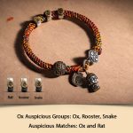 Buddha Stones Handmade Tibetan 925 Sterling Silver Chinese Zodiac Natal Buddha Zakiram Goddess of Wealth Protection Multicolored Rope Braided Bracelet Bracelet BS Ox-Void Bodhisattva 17-19cm