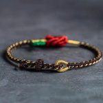 Buddha Stones Rose Flower Rope Eight Thread Peace Knot Luck Handmade Bracelet