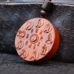 Buddha Stones Lightning Struck Jujube Wood Yin Yang Bagua Mountain Ghosts Spend Money Protection Necklace Pendant 4