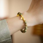 Buddha Stones Green Sandalwood Fu Character Bamboo Soothing Bracelet Bracelet BS 3