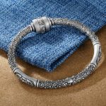 Buddha Stones Tibetan Auspicious Clouds Om Mani Padme Hum Engraved Creativity Bracelet Bangle Bracelet Bangle BS 2