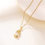 Buddha Stones Natural Garnet Pixiu Fortune Necklace Necklaces & Pendants BS White Jade