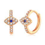 Buddha Stones 925 Sterling Silver Evil Eye Symbol Blessing Stud Earrings Earrings BS Rose Gold