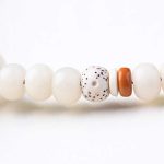 Buddha Stones Tibetan White Jade Bodhi Lotus Blessing Bracelet Bracelet BS 18