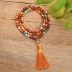 Buddha Stones 108 Mala Beads Mookaite Emotional Growth Bracelet Tassel Necklace Pendant Bracelet Necklaces & Pendants BS 7