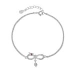 Buddha Stones Year Of The Dragon 999 Sterling Silver Zircon Endless Knot Tail Charm Luck Protection Bracelet (Extra 30% Off | USE CODE: FS30) Bracelet BS 8