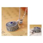 Buddha Stones 925 Sterling Silver Om Mani Padme Hum Lazurite Love Peace Necklace Pendant Necklaces & Pendants BS 6