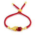 Buddhastoneshop Wealth Attractor Red Agate Pixiu Red String Bracelet