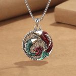 Buddha Stones Tibetan Copper Koi Fish Healing Necklace Necklaces & Pendants BS Necklace-With Pearl Chain(Necklace Length: 60cm)