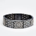 Buddha Stones 925 Sterling Silver Dragon Scales Luck Success Bracelet Bangle Bracelet Bangle BS 21cm