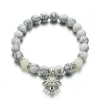Buddha Stones Tibetan Turquoise Glowstone Luminous Bead Lotus Protection Bracelet Bracelet BS 1