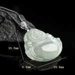 Buddha Stones 925 Sterling Silver Natural Jade Laughing Buddha Prosperity Abundance Chain Necklace Pendant Necklaces & Pendants BS 9