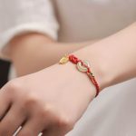 Buddha Stones Hetian Jade Peace Buckle Fu Character String Luck Bracelet 6