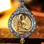 Buddha Stones Chinese Zodiac Natal Buddha Thangka Nine Palaces Eight Diagrams Wealth Rotatable Necklace Pendant Necklaces & Pendants BS main