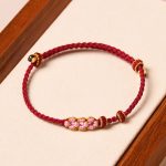 Buddha Stones Handmade Peach Blossom Protection Braided Rope Bracelet Bracelet BS 2