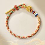 Buddha Stones Handcrafted Colorful Gold Healing Braid Rope Bracelet Bracelet BS Colorful Gold(Wrist Circumference 14-19cm)
