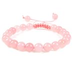 Buddha Stones Natural Healing Power Gemstone Crystal Beads Unisex Adjustable Macrame Bracelet Bracelet BS Pink Crystal