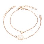 Buddha Stones 2Pcs Lotus Flower Love Heart Enlightenment Bracelet Bracelet BS LOTUS SYMBOL