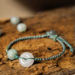 Buddha Stones White Jade Peace Buckle Pumpkin Bead Luck Blessing Braided Bracelet Bracelet BS 13-16cm