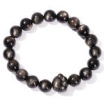 Buddha Stones Natural Gold Sheen Obsidian Silver Sheen Obsidian Cute Cat Paw Claw Wealth Bracelet Bracelet BS 5