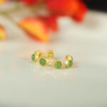 Buddha Stones Cyan Jade Healing Calm Adjustable Ring Rings BS 7