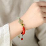 Buddha Stones Natural Cinnabar Jade Blessing Bracelet Bracelet BS 3